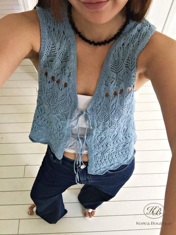 SS360 春季 好好看的簍空針織背心 