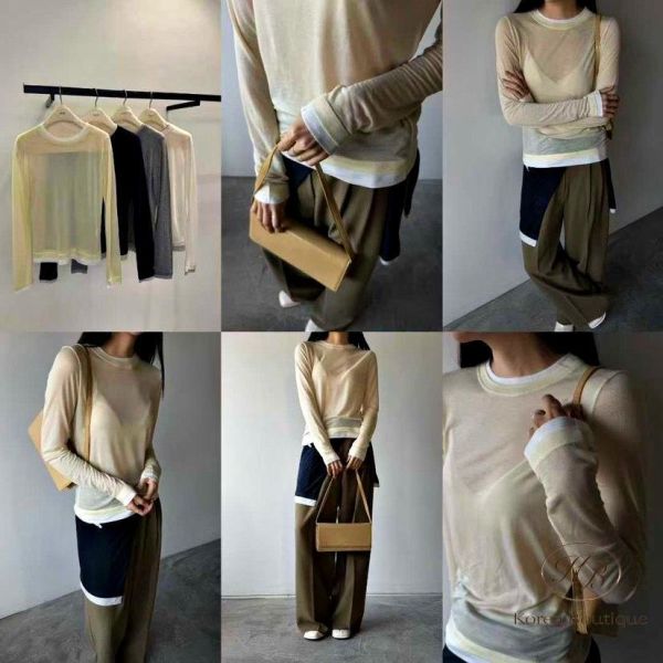 SS209 春季 假兩件彈性上衣 