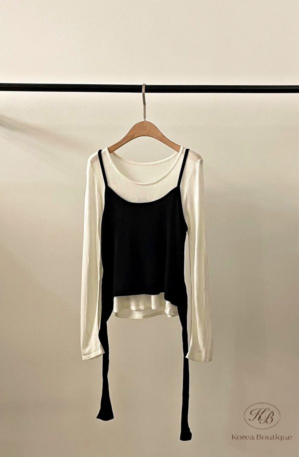 Fw127 秋季 假兩件式上衣 