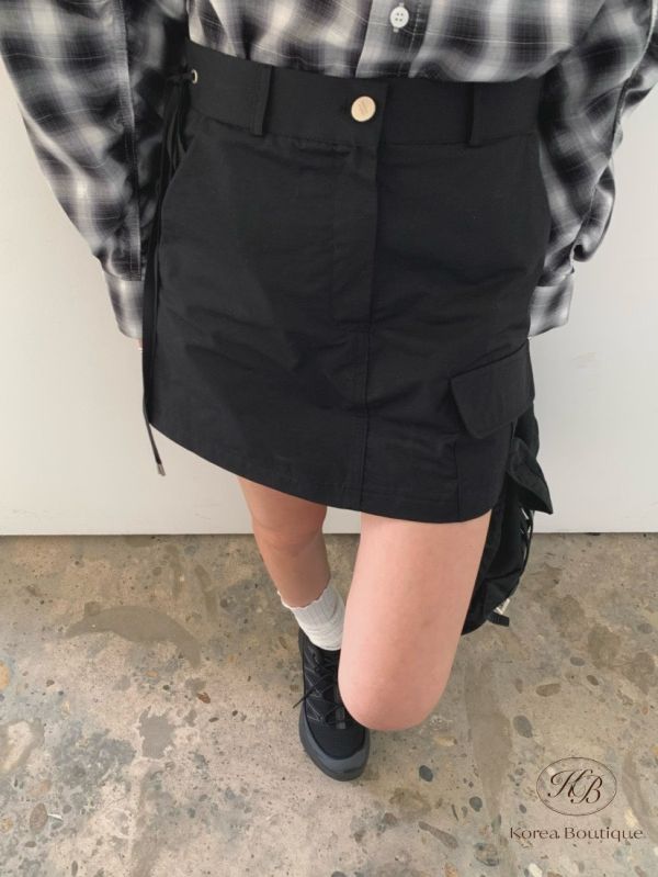 Spr33 春裝 好好看的尼龍綁帶裙 