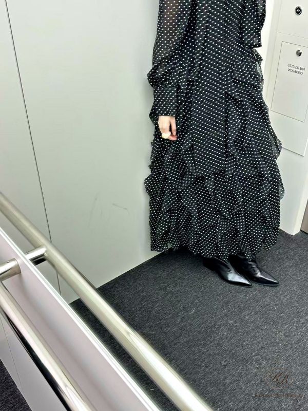Fw312 秋季 綁帶絲巾蛋糕裙洋裝 