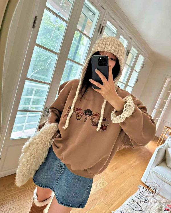 Fw488 冬季 kitty加絨衛衣 