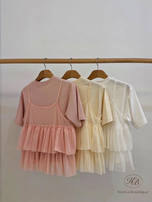 SS330 春季 可愛紡紗兩件式上衣 