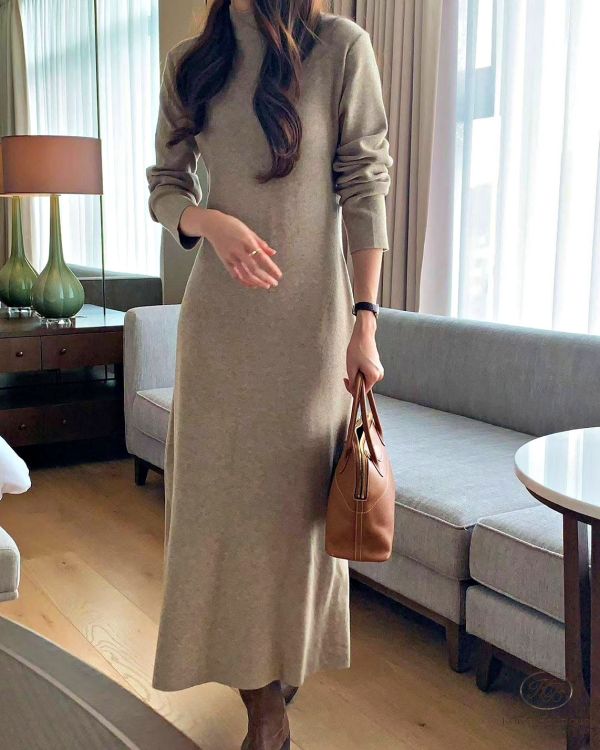 Fw398 秋季 質感連身針織洋裝 