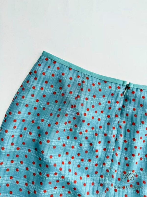 SS275 春季 復古色 點點半身裙 