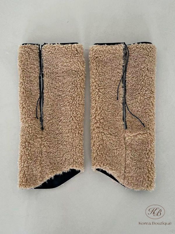 FWKR30 冬季 可以套在長靴上的羊羔毛靴套 