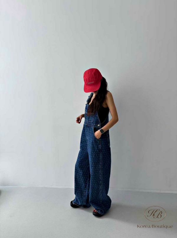 Fw117 秋季 好好看的點點吊帶褲 