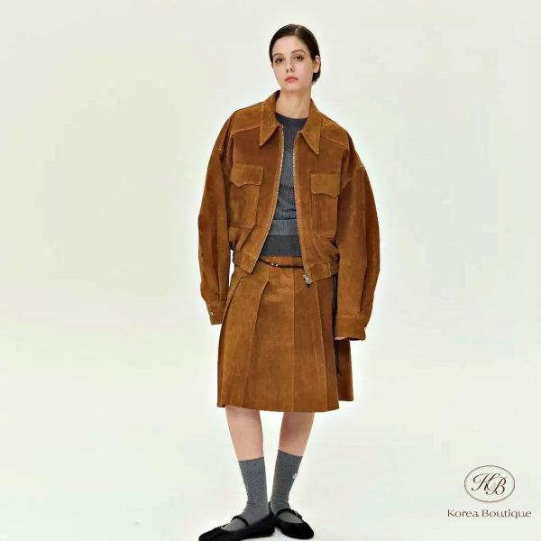 Fw382 秋季 手工麂皮口袋夾克（豬皮） 