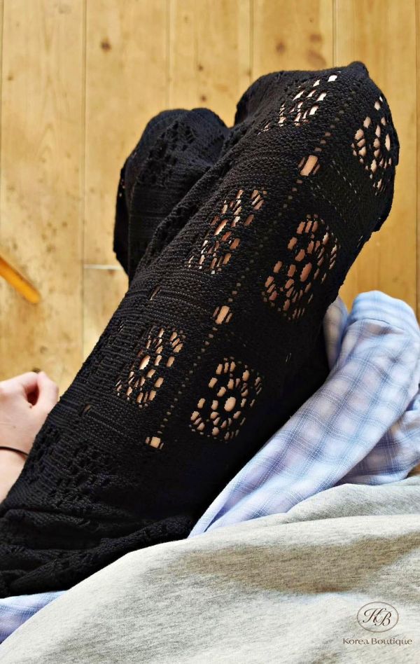 SS373 春季 重工針織摟空褲 