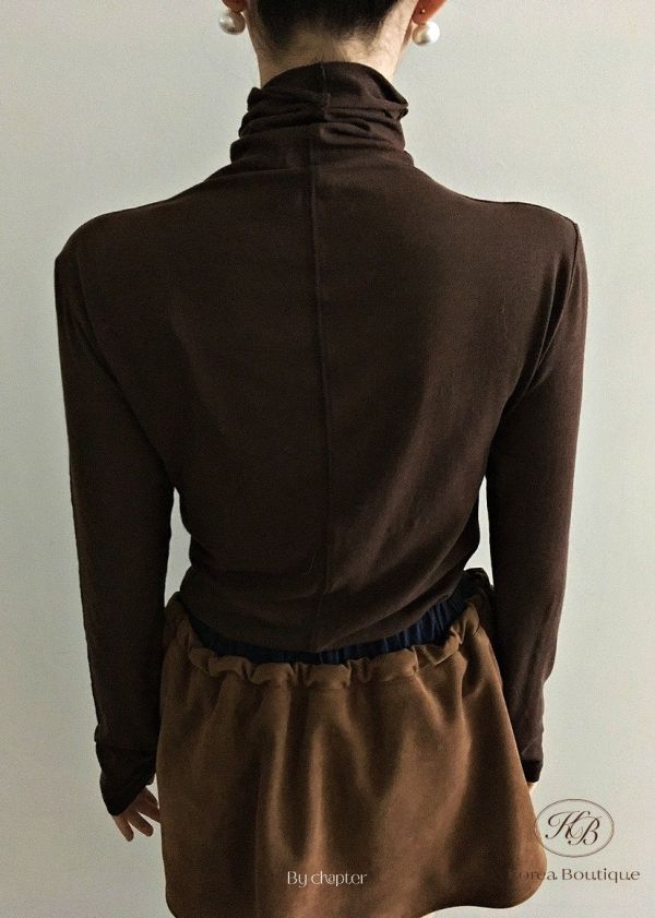 Fw406 秋季 高領 小吊飾牌上衣 