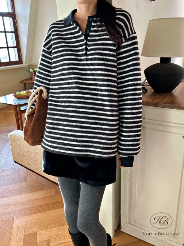 FWKR21 冬季 條紋長版上衣 