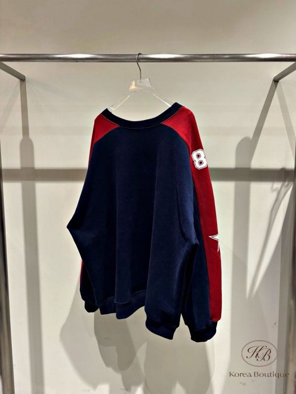 Fw443 冬季 數字運動感上衣 長版 