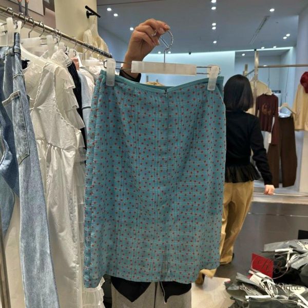 SS275 春季 復古色 點點半身裙 