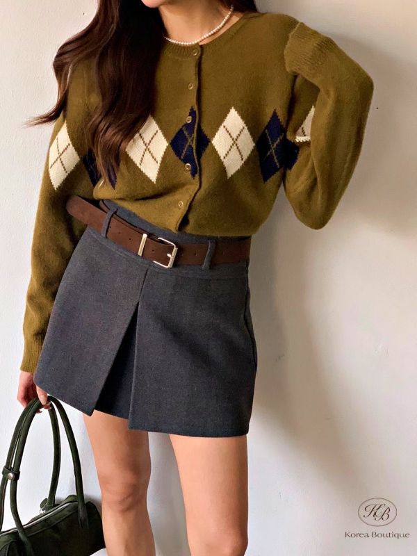 Fw412 秋季 前開叉感褲裙 