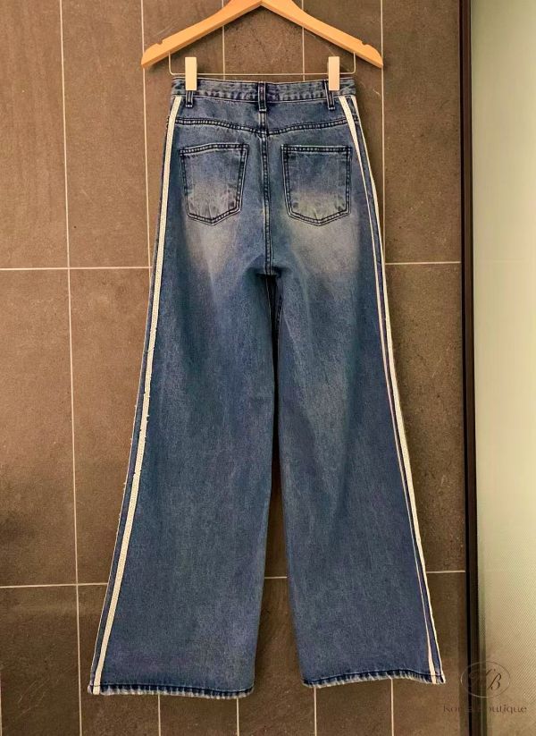 Fw462 冬季 線條設計牛仔褲 