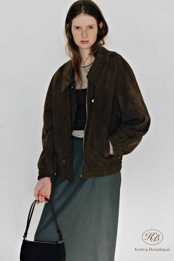 SS171 春季 版型好好看的麂皮棒球外套 