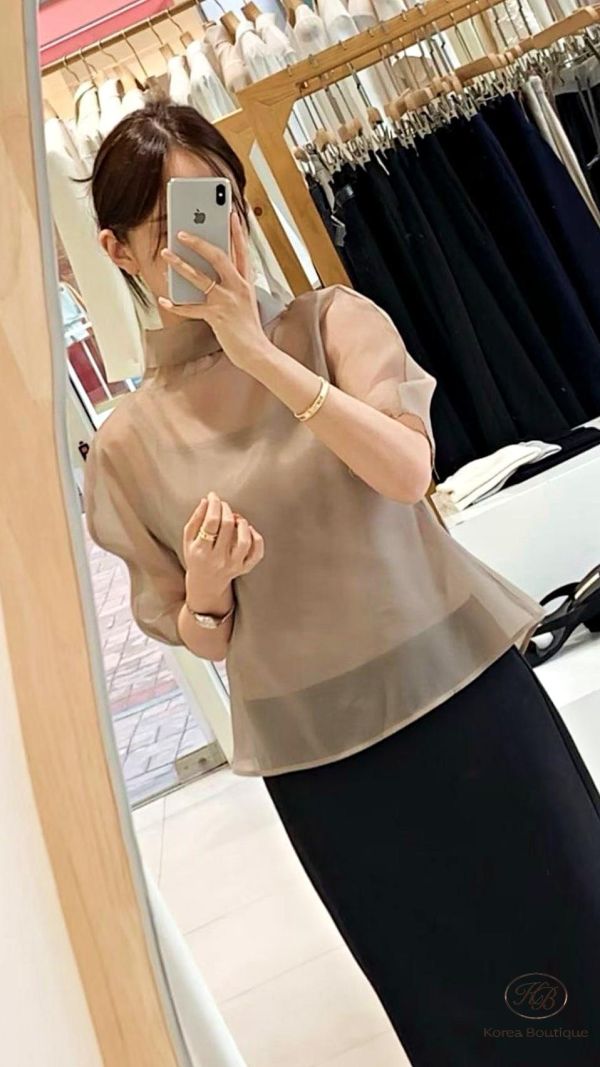 SS349 春季 很仙的一套上衣領巾套裝 