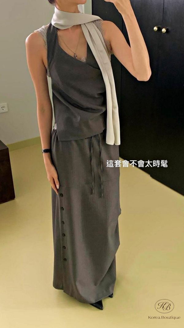 SS281 春季 時髦皺摺半身裙 