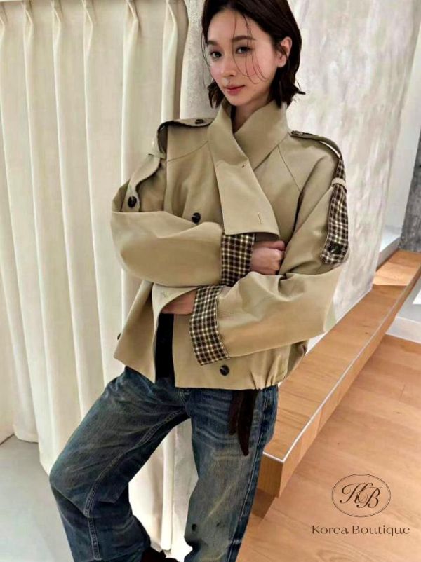 FW2783 秋季 內裡是格紋的風衣外套 