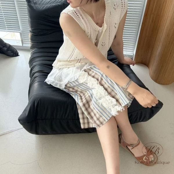 Spv74 夏裝 超美的條紋玫瑰裙 
