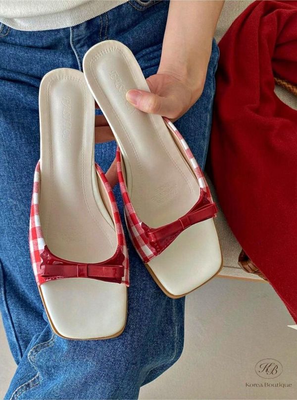 SS214 春季 蘿莉塔的格紋跟鞋 跟六公分 