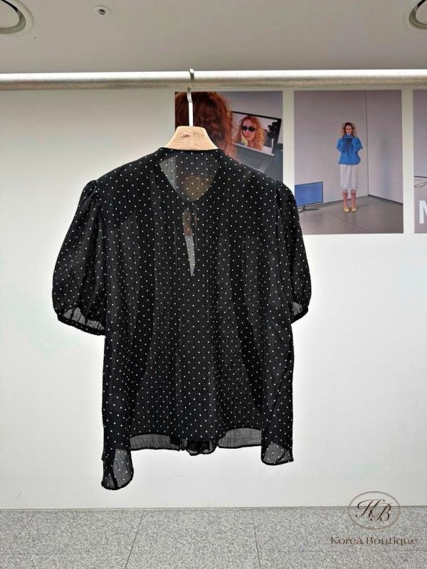 SS338 春季 點點花邊上衣 