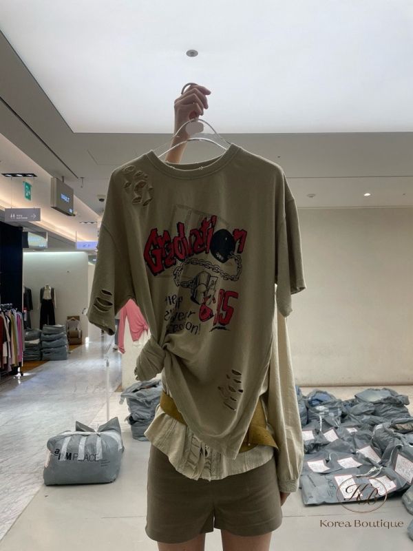 Fw70 秋季 破損塗鴉tee 