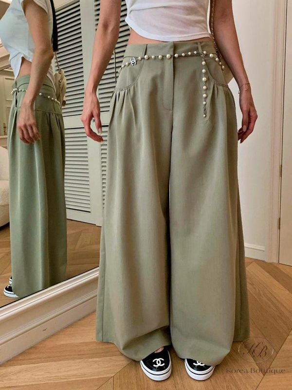 SS398 春季 口袋大寬褲 