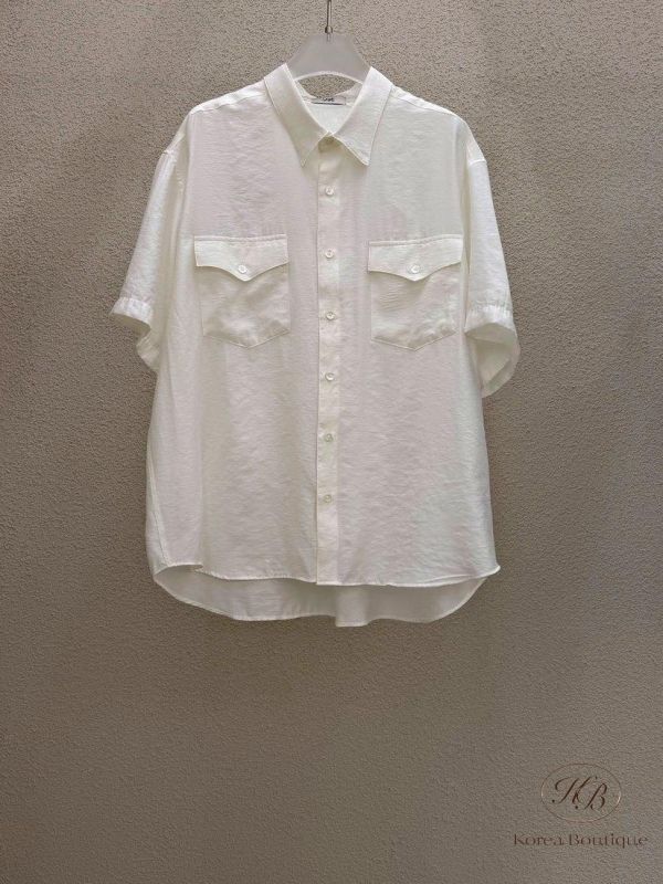 KR2622 夏季 超級舒服的口袋襯衫 