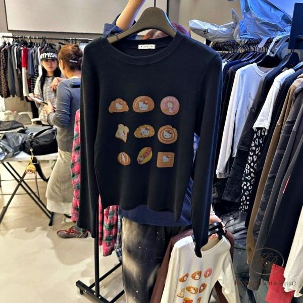 FW2775 秋季 麵包kitty 的可愛tshirt 