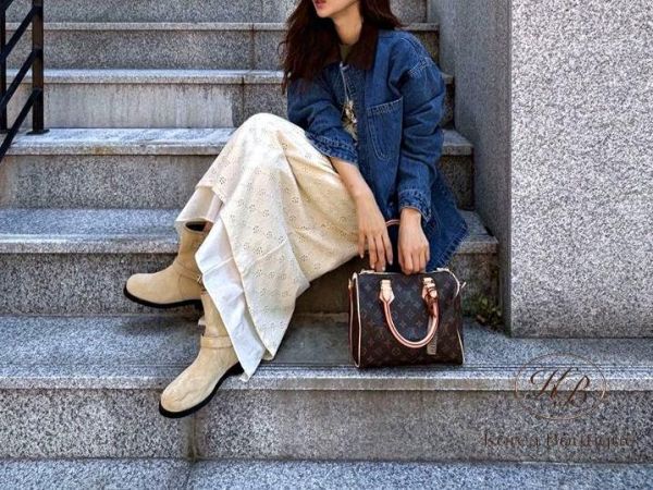 SS364 春季 撞色領口牛仔口袋外套 