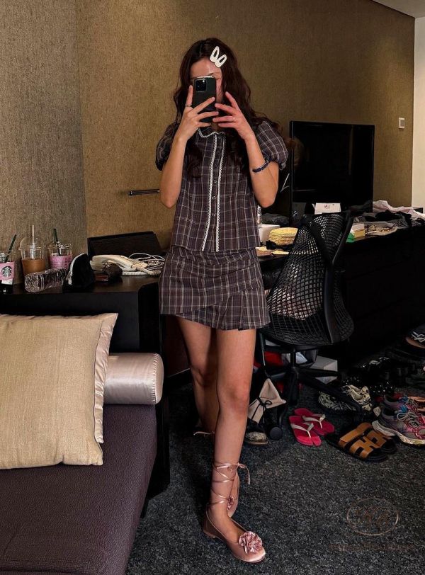 SS369 春季 格紋襯衫套裝 