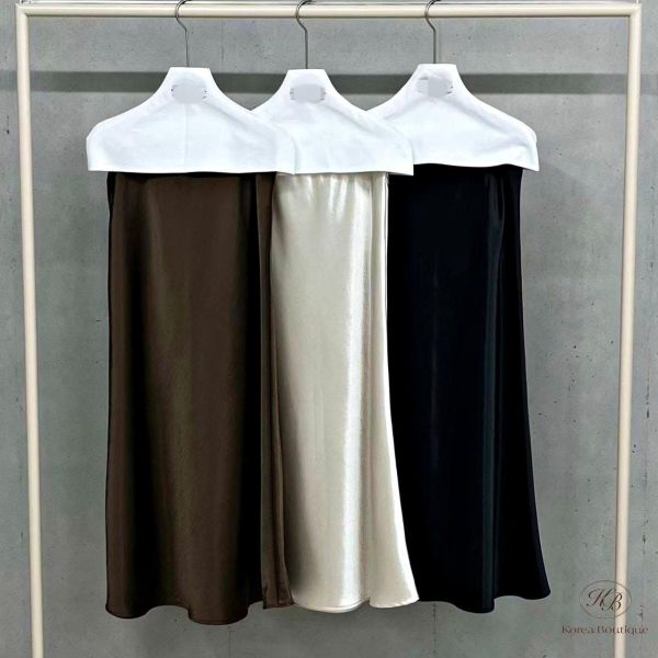 SS148 春季 高單設計家優雅緞面裙 