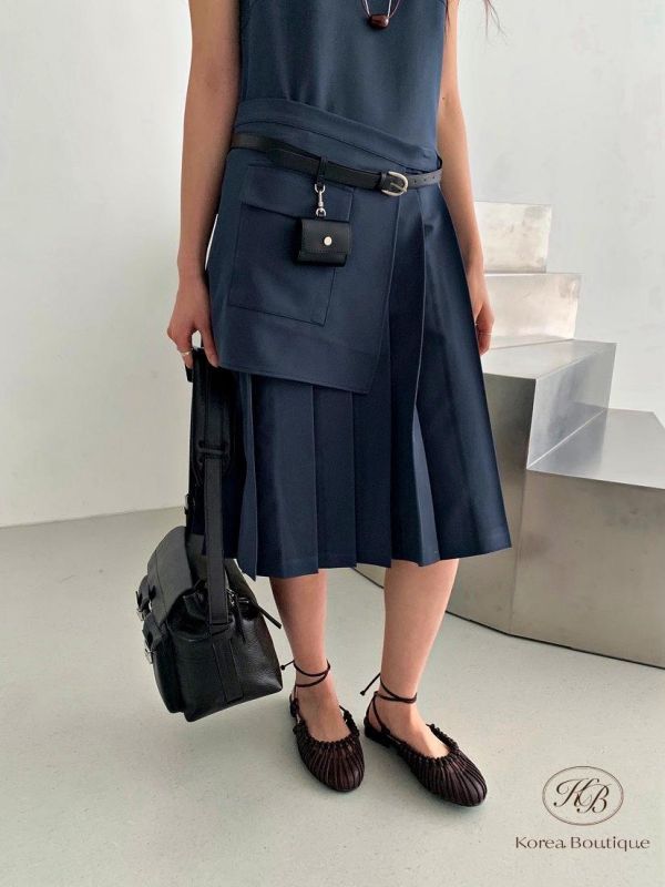 SS378 春季 圍裙兩件式設計洋裝 好時髦 