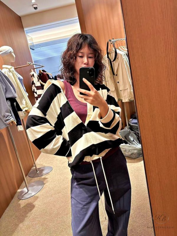 FW2658 秋季 條紋束口上衣 