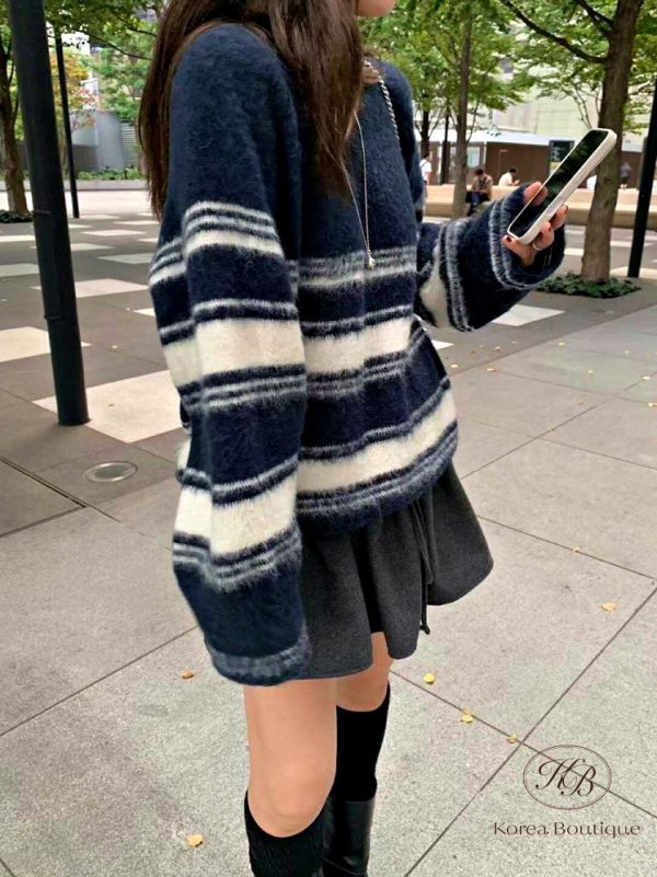 Fw358 秋季 馬海毛手袖設計毛衣 