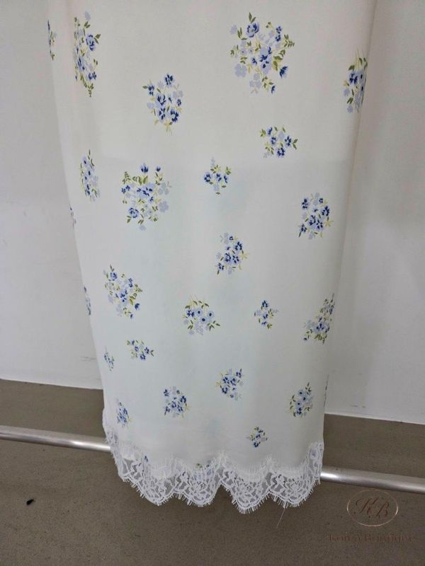 SS505 春季 碎花絲綢長洋裝 