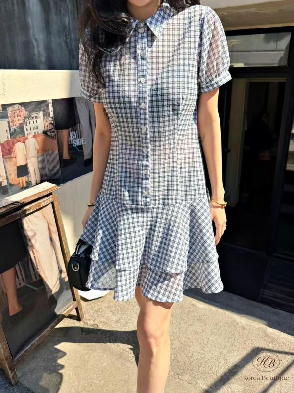 SS267 春季 復古格紋洋裝 
