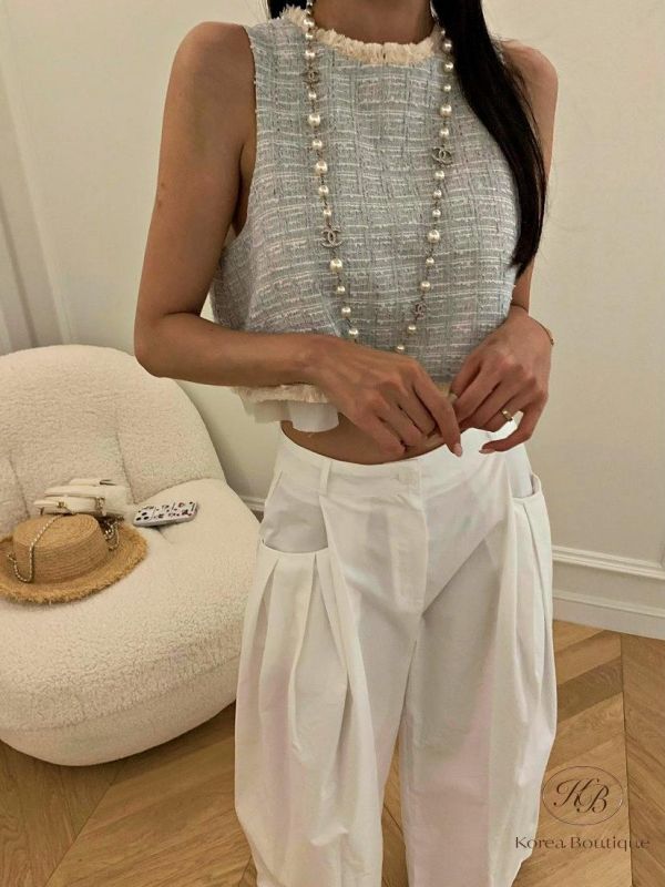 SS452 春季 短版小香流蘇上衣 