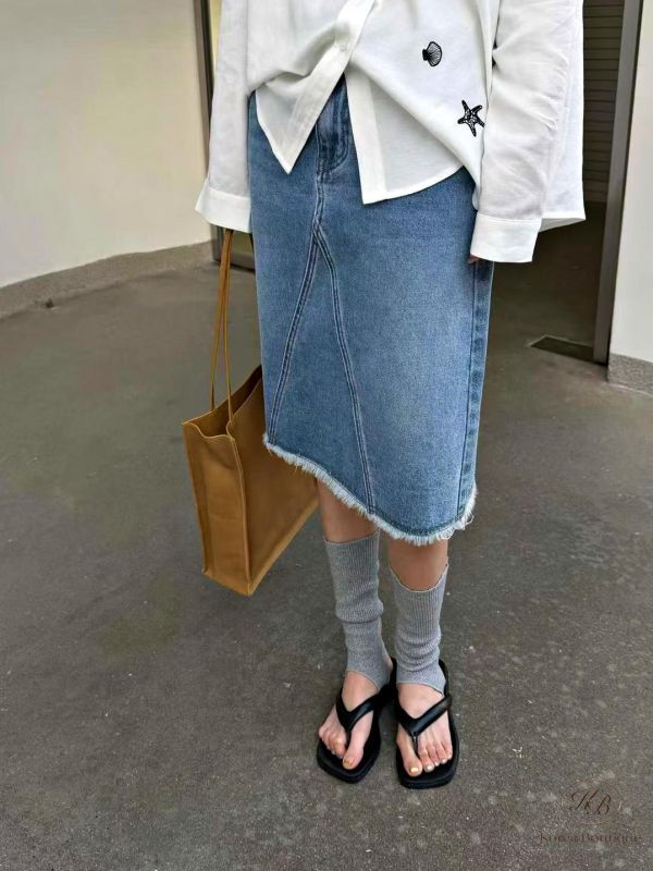 SS249 春季 及膝牛仔裙 