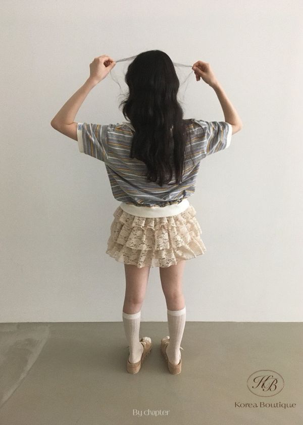 Su23 夏裝 可愛配色條紋polo衫 