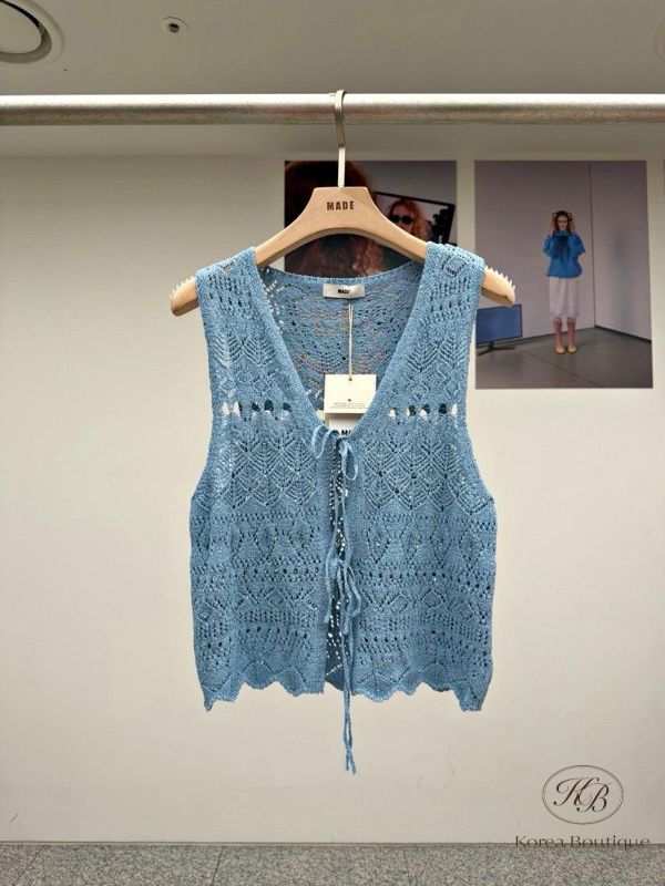 SS360 春季 好好看的簍空針織背心 