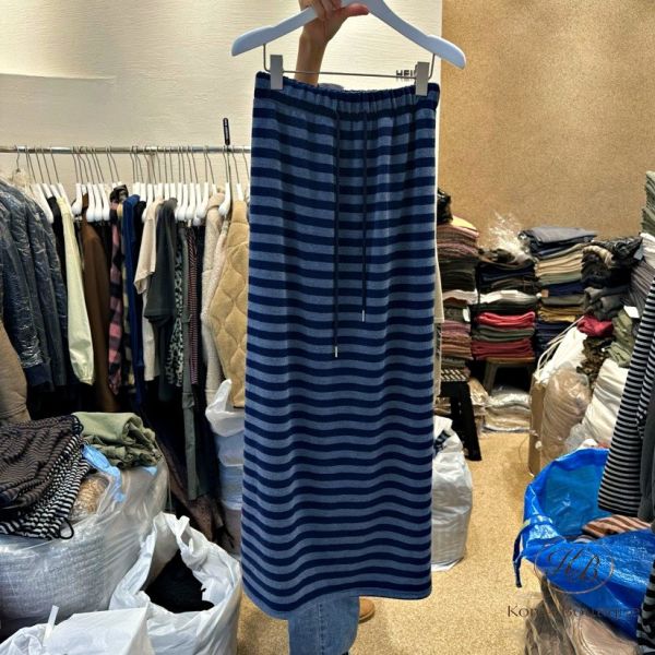 Fw471 冬季 條紋長裙 