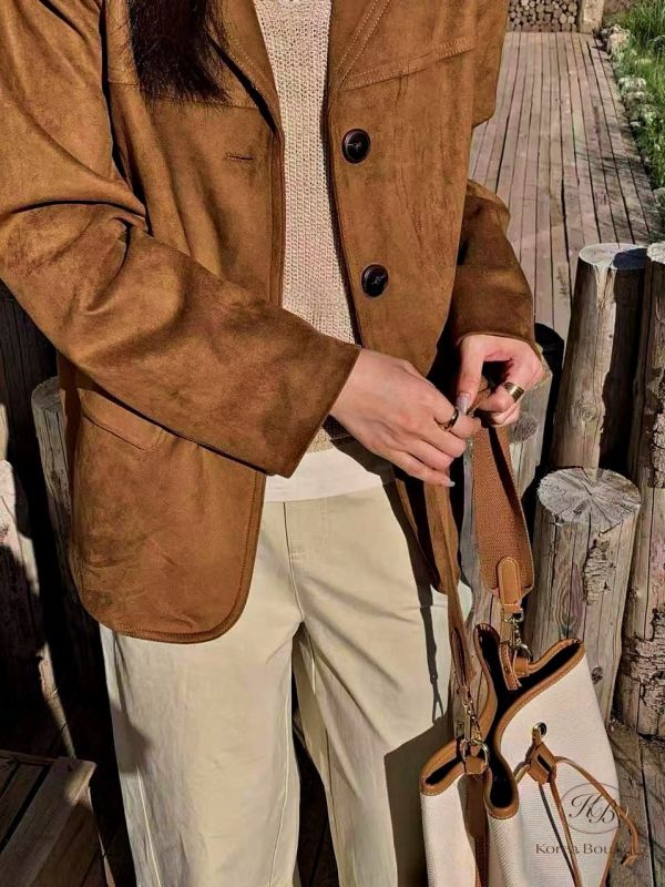 Fw364 秋季 麂皮西裝外套 