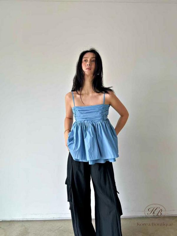 SS339 春季 皺摺襯衫吊帶背心 