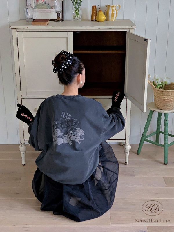 FWKR76 冬季 兩面圖案都好可愛的蝴蝶結衛衣 