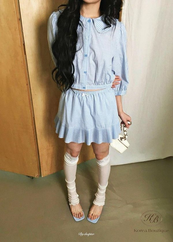 SS331 春季 可愛圓領襯衫套裝 