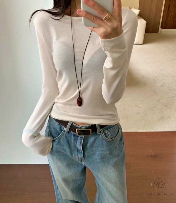 Fw450 冬季 簡約彈性上衣 