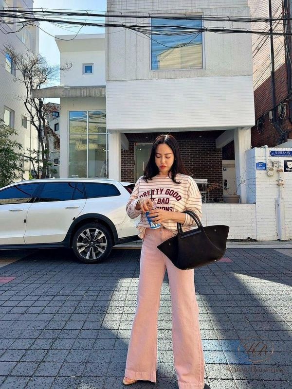 SS245 春季 顏色春天好看的版型牛仔褲 