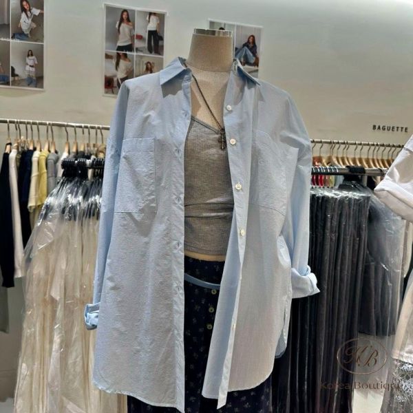 SS359 春季 質感後排釦襯衫 